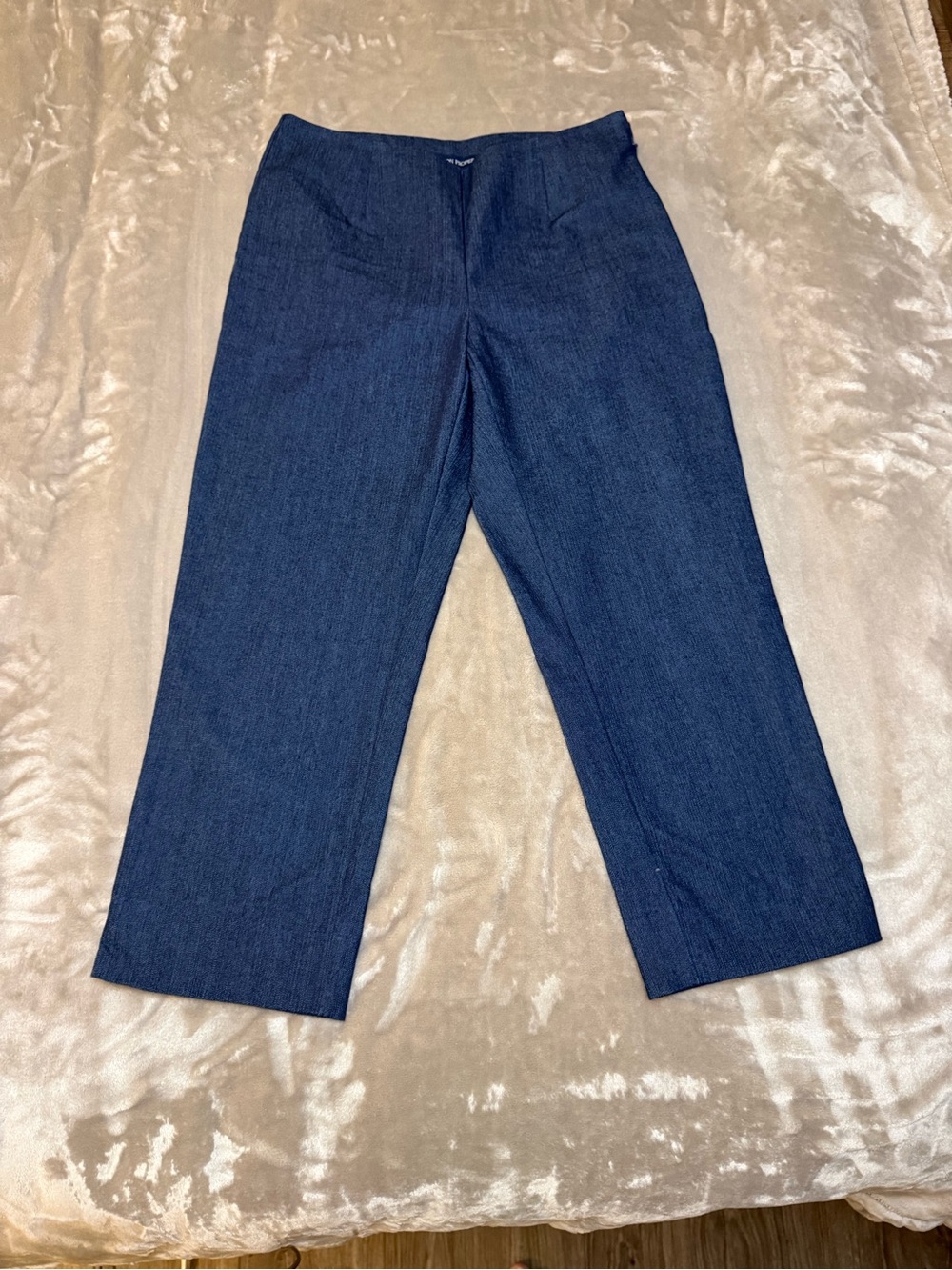 Boston Proper Women’s Cropped Dress Pants Size 4 Blue Stretch Career Casual